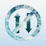 A blue gradient background with a "no two way street" sign. The sign is made out of water.